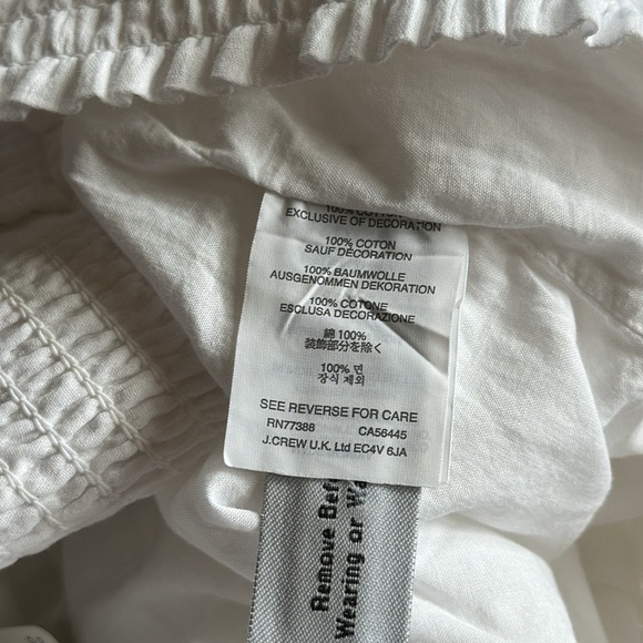 J. Crew White Smocked Pleated Tassel Black Embroidered Boho Mini Skirt NWT M - Picture 8 of 9